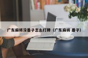 广东麻将没番子怎么打牌（广东麻将 番子）