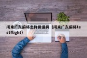 闲来广东麻将怎样用道具（闲来广东麻将testflight）