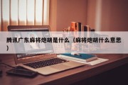 腾讯广东麻将炮胡是什么（麻将炮胡什么意思）
