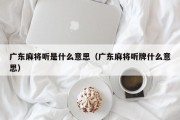 广东麻将听是什么意思（广东麻将听牌什么意思）