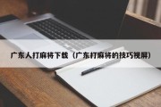 广东人打麻将下载（广东打麻将的技巧视屏）