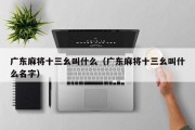 广东麻将十三幺叫什么（广东麻将十三幺叫什么名字）